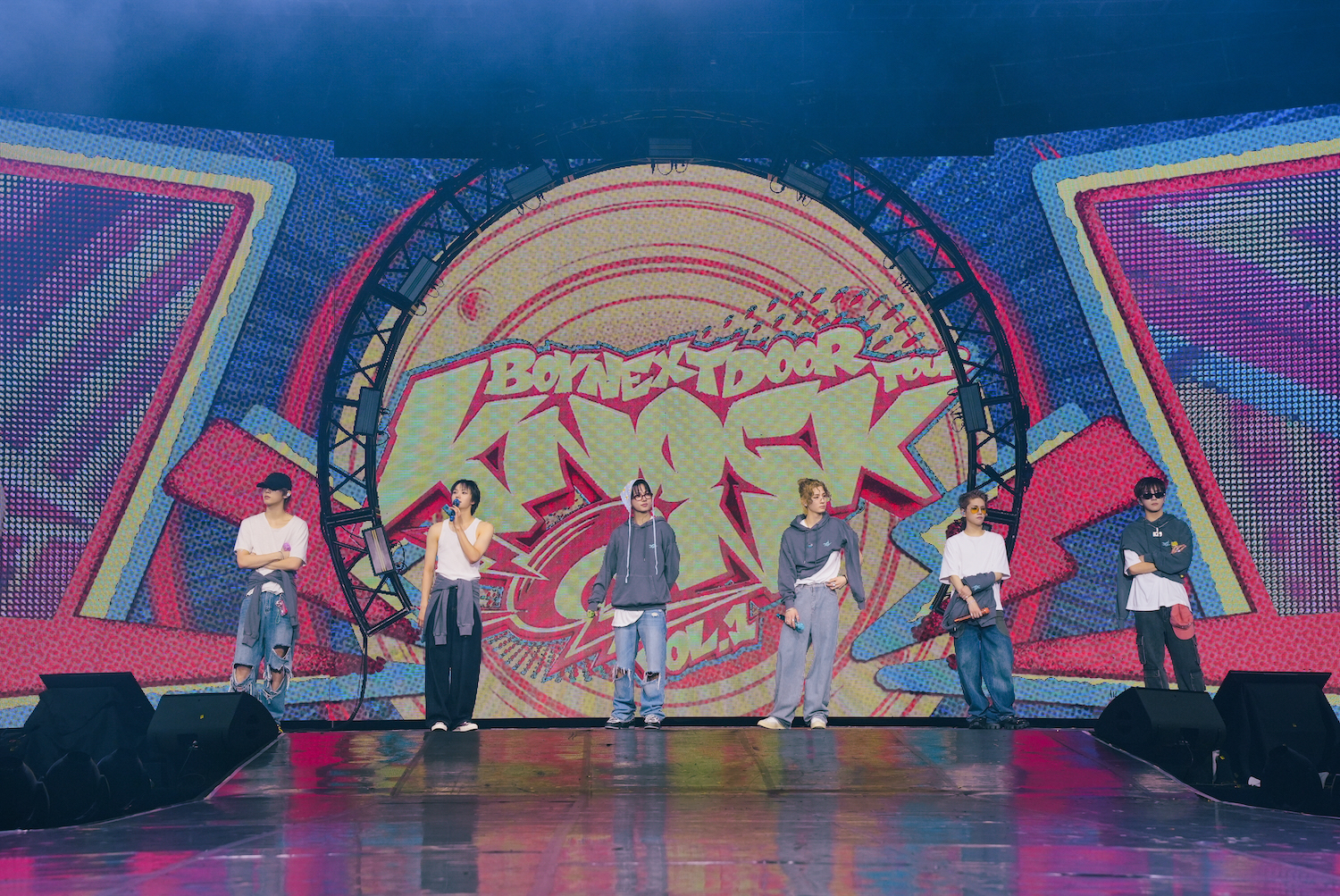 BOYNEXTDOOR performing on tour
